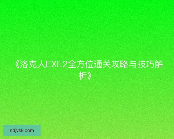 《洛克人EXE2全方位通关攻略与技巧解析》 《洛克人EXE2全方位通关攻略与技巧解析》