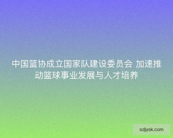 中国篮协成立国家队建设委员会 加速推动篮球事业发展与人才培养